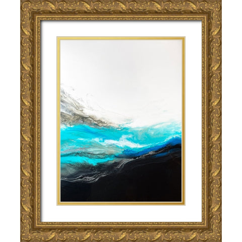 Large Wave Gold Ornate Wood Framed Art Print with Double Matting by Storms, Alyson