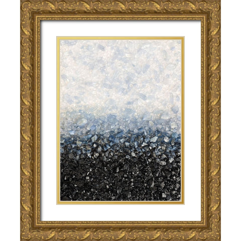 Smoky Blue Crystal Gold Ornate Wood Framed Art Print with Double Matting by Storms, Alyson