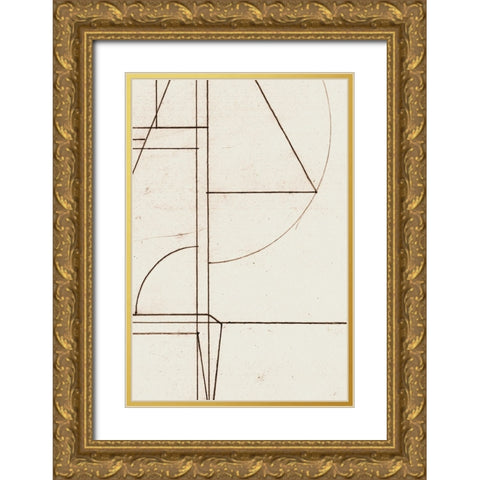 Minmod No2 Gold Ornate Wood Framed Art Print with Double Matting by Hobday, Dan