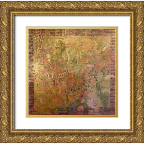Still life with green leaves Gold Ornate Wood Framed Art Print with Double Matting by Loebelsohn, Alise