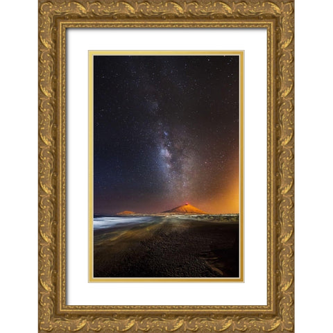 Star Eruption Gold Ornate Wood Framed Art Print with Double Matting by Macia, Ivan