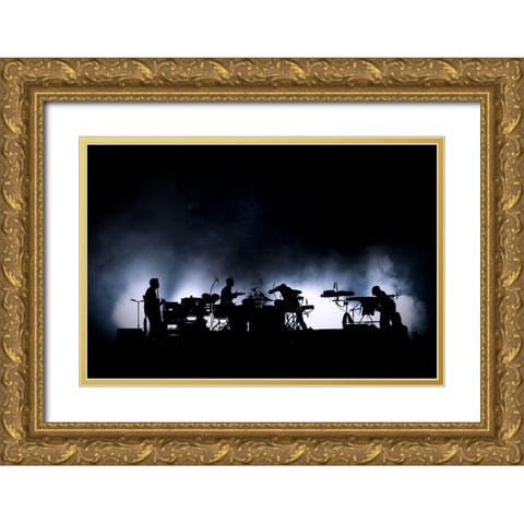 The Band. Gold Ornate Wood Framed Art Print with Double Matting by Lenne, Thomas
