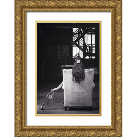 Sentimental Sounds Gold Ornate Wood Framed Art Print with Double Matting by Alexandru, Padurariu