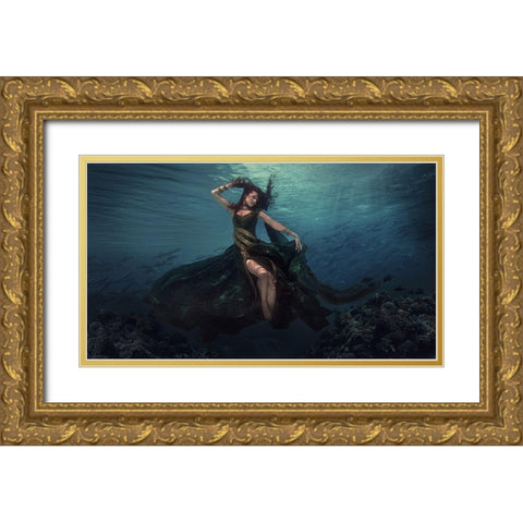Dancing In The Waves Gold Ornate Wood Framed Art Print with Double Matting by Suherman, Martha