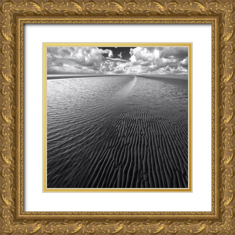 Ocean A Clouds Gold Ornate Wood Framed Art Print with Double Matting by Meyerdierks, Carsten