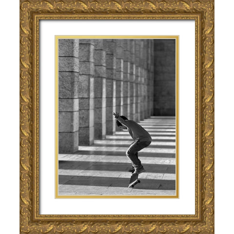 Street Dancer Gold Ornate Wood Framed Art Print with Double Matting by Pellegrini, Fulvio