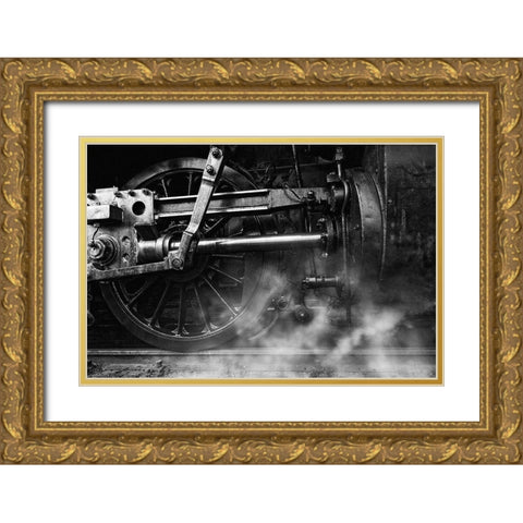 Locomotive Breath Gold Ornate Wood Framed Art Print with Double Matting by Droste, Holger