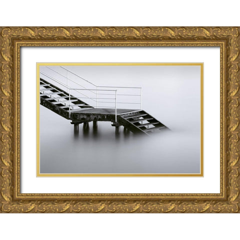 Downstairs Gold Ornate Wood Framed Art Print with Double Matting by Barandiaran, Inigo