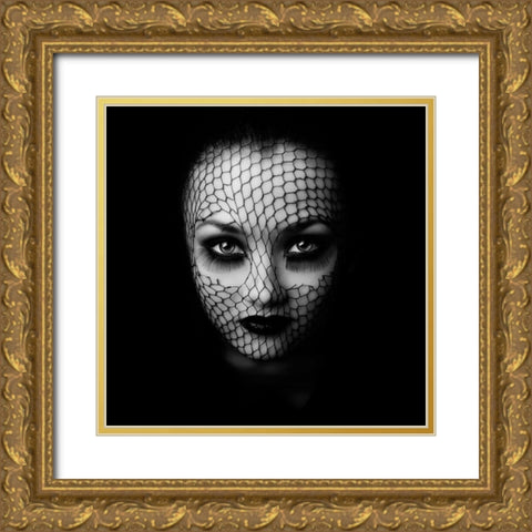 Black Gold Ornate Wood Framed Art Print with Double Matting by Hayman, Oren