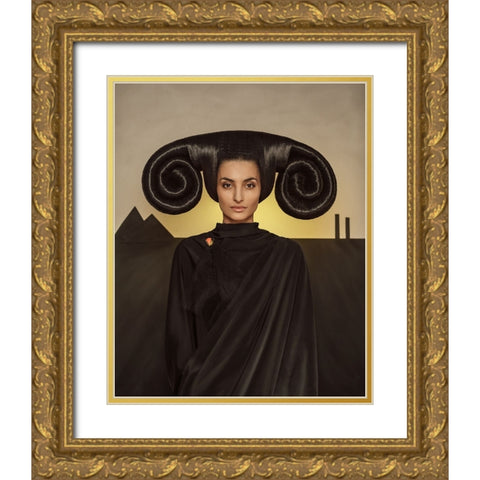 Mistress Of The Black Mountains. Gold Ornate Wood Framed Art Print with Double Matting by Smirnov, Sergei