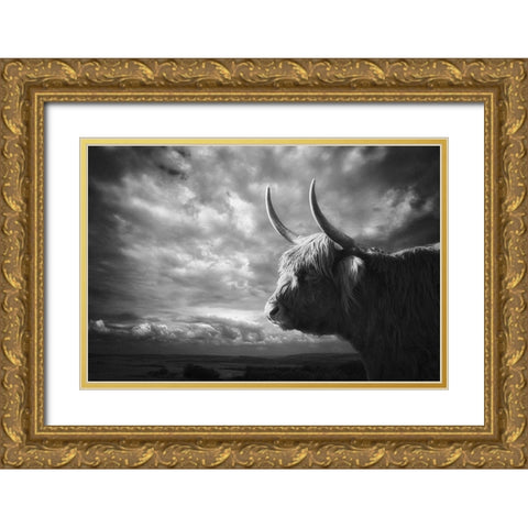 The Highlands Gold Ornate Wood Framed Art Print with Double Matting by Droste, Holger
