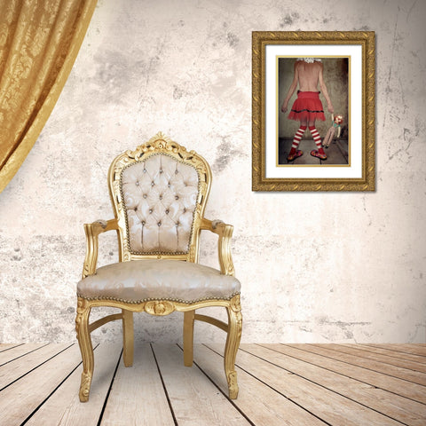 No Title :) Gold Ornate Wood Framed Art Print with Double Matting by Vanhercke, Monika