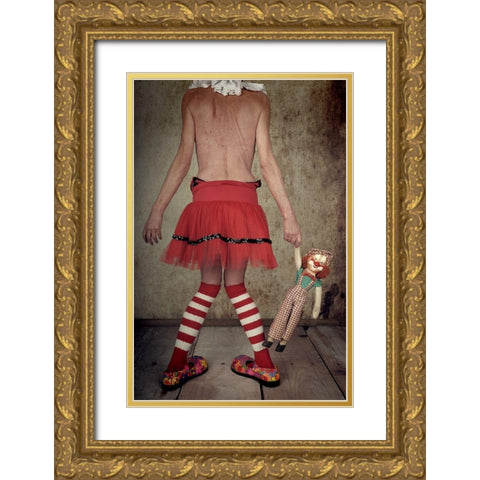 No Title :) Gold Ornate Wood Framed Art Print with Double Matting by Vanhercke, Monika