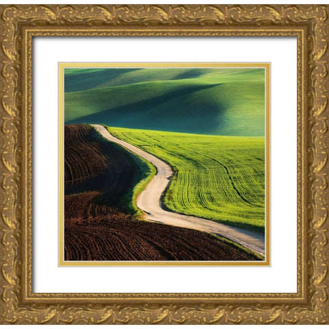 Road Gold Ornate Wood Framed Art Print with Double Matting by Browko, Krzysztof