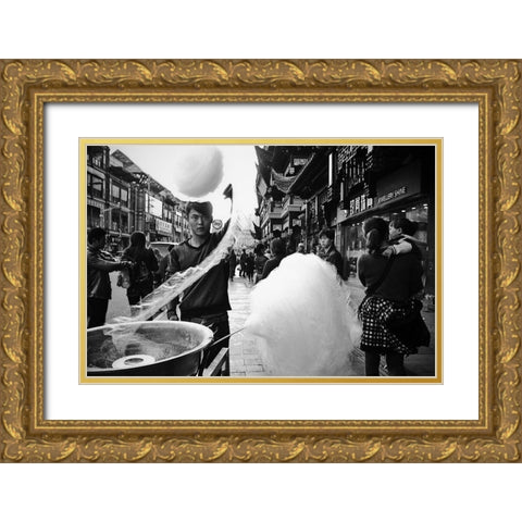 Shanghai,China.2013. Gold Ornate Wood Framed Art Print with Double Matting by Nakada, Hiroyuki