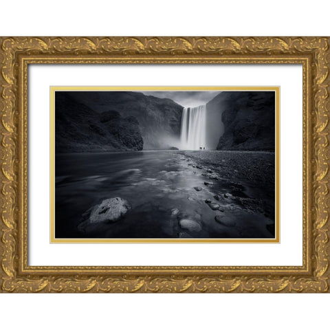 Behind The Curtain Gold Ornate Wood Framed Art Print with Double Matting by Del Grosso, Sebastien