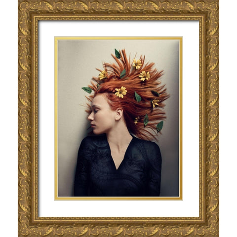Autumn Gold Ornate Wood Framed Art Print with Double Matting by Lazarov, Dimitar