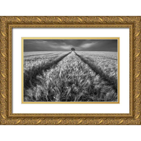 Alone Gold Ornate Wood Framed Art Print with Double Matting by Krol, Piotr