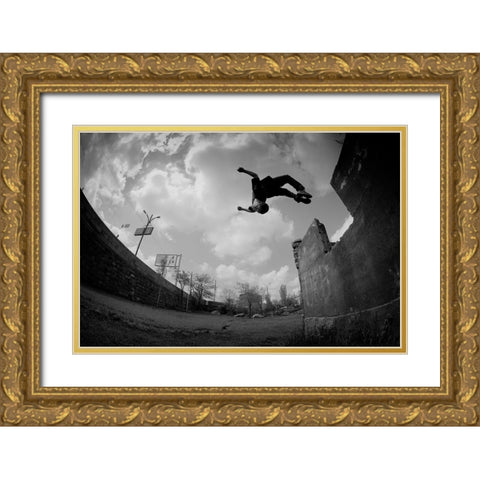 Jumper Gold Ornate Wood Framed Art Print with Double Matting by Manvelyan, Suren