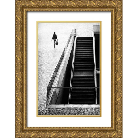 Ill Be Long Gone Gold Ornate Wood Framed Art Print with Double Matting by Mexia, Laura