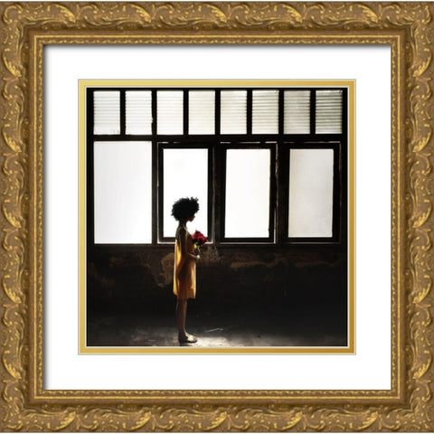 Hope Gold Ornate Wood Framed Art Print with Double Matting by Bhs, Fahmi