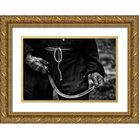 La Balanza Gold Ornate Wood Framed Art Print with Double Matting by J. Lopez, Renato