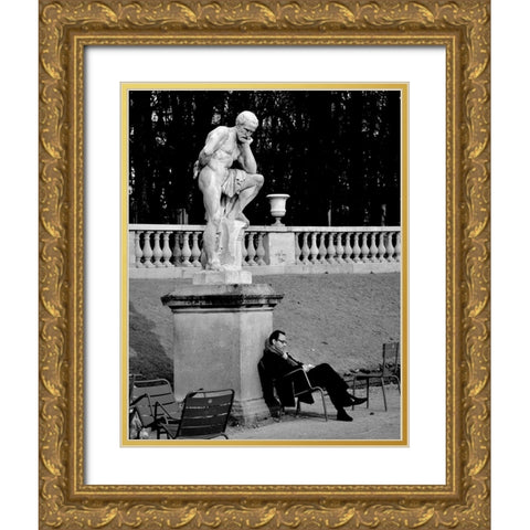 Jardin Du Luxembourg Gold Ornate Wood Framed Art Print with Double Matting by Breton, Stephane