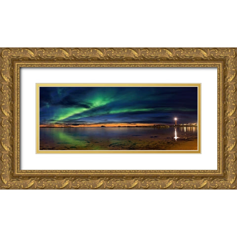 Sunset At Andenes Gold Ornate Wood Framed Art Print with Double Matting by Samuelsen, Roy