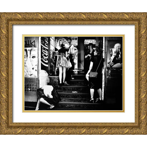 Untitled Gold Ornate Wood Framed Art Print with Double Matting by Suzuki, Tatsuo