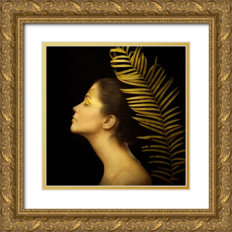 Leaf Gold Ornate Wood Framed Art Print with Double Matting by Tonov, Ivan
