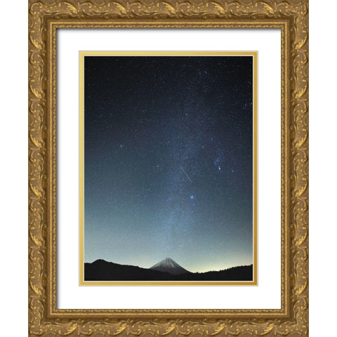 Meteor Night Gold Ornate Wood Framed Art Print with Double Matting by Koga, Hiroaki