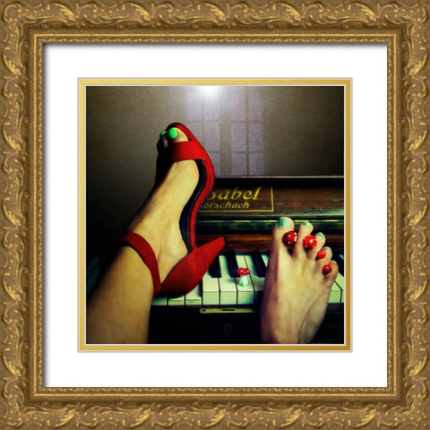 Moonlight Sonata Gold Ornate Wood Framed Art Print with Double Matting by Ambra