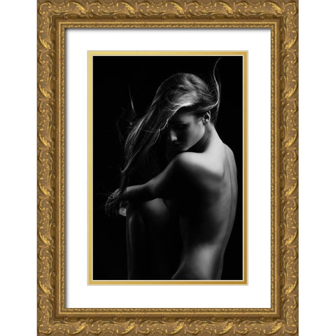 Sensual Beauty Gold Ornate Wood Framed Art Print with Double Matting by Krystynek MQEP, Martin