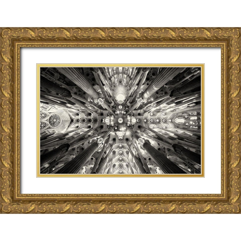 Artificial Forest - Sagrada Familia Gold Ornate Wood Framed Art Print with Double Matting by Bonnin Sebastia, Antonio