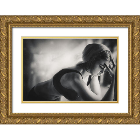 Xmas Particles Gold Ornate Wood Framed Art Print with Double Matting by Ivanov, Velizar