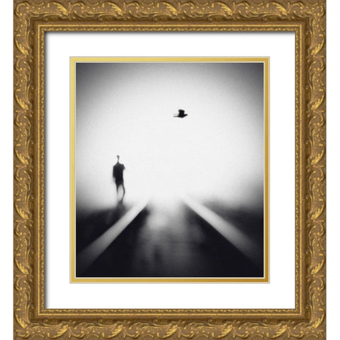 Nocturne Gold Ornate Wood Framed Art Print with Double Matting by Lee, Hengki