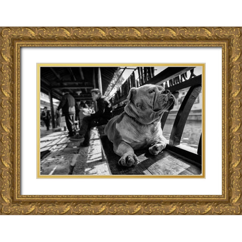Sad Gold Ornate Wood Framed Art Print with Double Matting by Youdutian