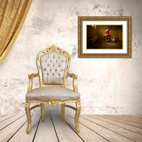 The Violinist Gold Ornate Wood Framed Art Print with Double Matting by von Diepenbroek, Christine