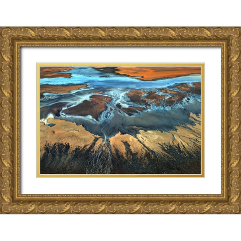 California Aerial - The Desert From Above Gold Ornate Wood Framed Art Print with Double Matting by Ghirardini, Tanja