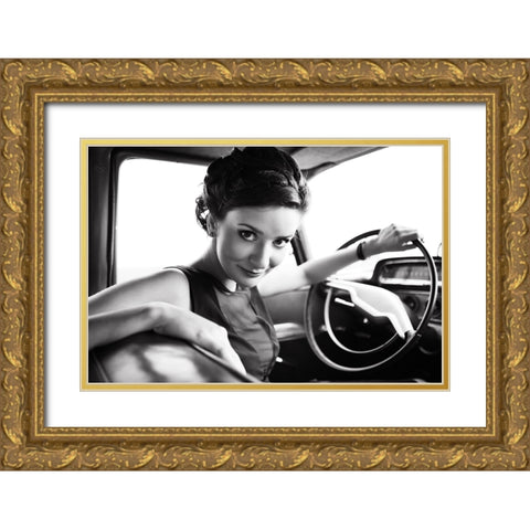 Drive Gold Ornate Wood Framed Art Print with Double Matting by FYB