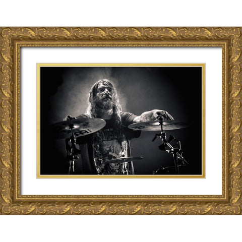 Loudblast Gold Ornate Wood Framed Art Print with Double Matting by Unknown