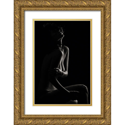 Sensual Beauty Gold Ornate Wood Framed Art Print with Double Matting by Krystynek MQEP, Martin