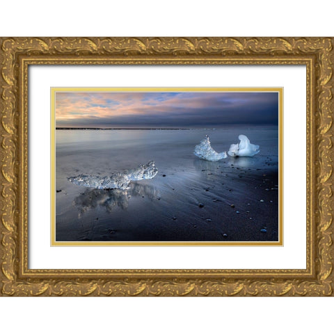 Crystal Ice Gold Ornate Wood Framed Art Print with Double Matting by Eichelberg, Amnon