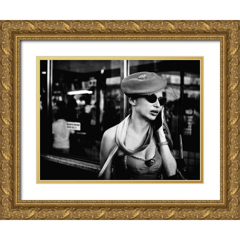 Untitled Gold Ornate Wood Framed Art Print with Double Matting by Suzuki, Tatsuo