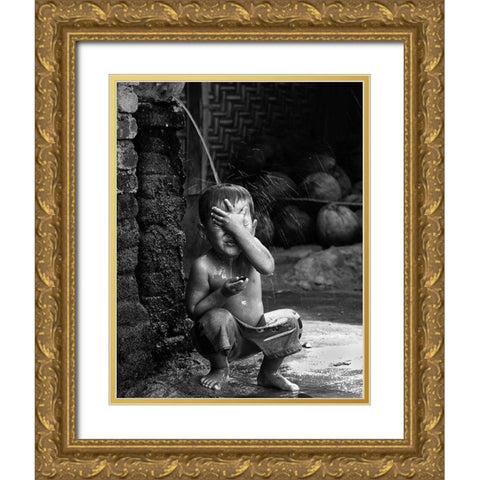 Puffffttt... Gold Ornate Wood Framed Art Print with Double Matting by Kisworo, Sebastian