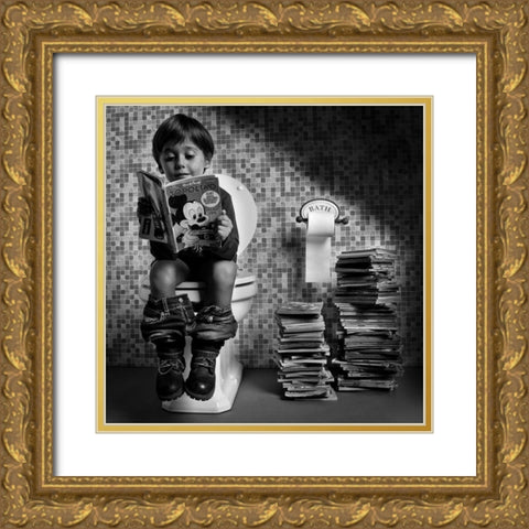 Do Not Disturb Please ! Gold Ornate Wood Framed Art Print with Double Matting by Maiorana, Giuseppe