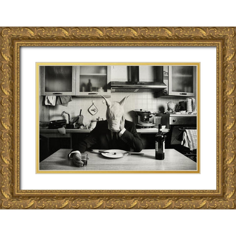 Just One Day Alone (Family Portrait) Gold Ornate Wood Framed Art Print with Double Matting by Miserini, Stefano