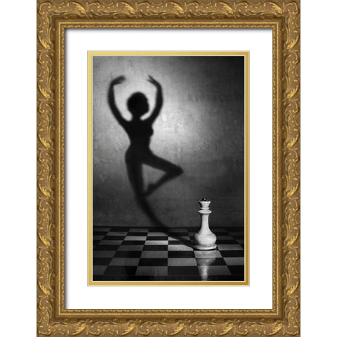 Her Dream Gold Ornate Wood Framed Art Print with Double Matting by Ivanova, Victoria