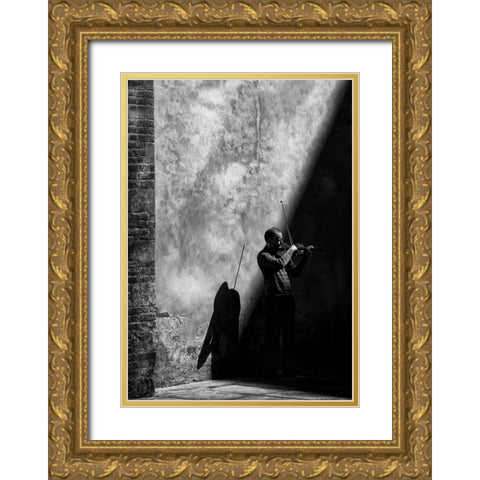 While The Shadow Comes Gold Ornate Wood Framed Art Print with Double Matting by Mencacci, Mario