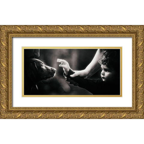 The Only Thing We Have To Fear... Gold Ornate Wood Framed Art Print with Double Matting by Knartist